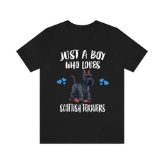 Just A Boy Who Loves Scottish Terriers Shirt - Scottish Terrier print design