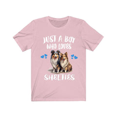 Just A Boy Who Loves Shelties Dogs Shirt - Sheltie print design