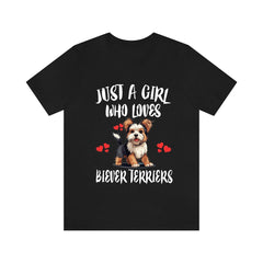 Just A Girl Who Loves Biewer Terriers Shirt - Biewer Terrier print design