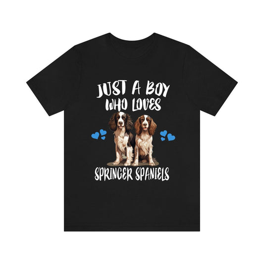 Just A Boy Who Loves Springer Spaniels Dogs Shirt - Springer Spaniel print design