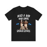 Just A Boy Who Loves Springer Spaniels Dogs Shirt, Dog Lover Shirt, Springer Spaniel Dog, Animal Toddler Infant Kids Gift T-Shirt Image 2