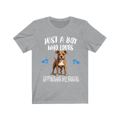 Just A Boy Who Loves Staffordshire Bull Terriers Shirt - Staffy print design