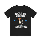 Just A Boy Who Loves Toy Fox Terriers Dogs Shirt, Dog Lover Shirt, Toy Fox Terrier Dog, Animal Toddler Infant Kids Gift T-Shirt Image 2