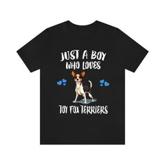 Just A Boy Who Loves Toy Fox Terriers Dogs Shirt - Toy Fox Terrier print design