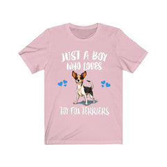 Just A Boy Who Loves Toy Fox Terriers Dogs Shirt - Toy Fox Terrier print design