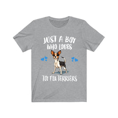 Just A Boy Who Loves Toy Fox Terriers Dogs Shirt - Toy Fox Terrier print design