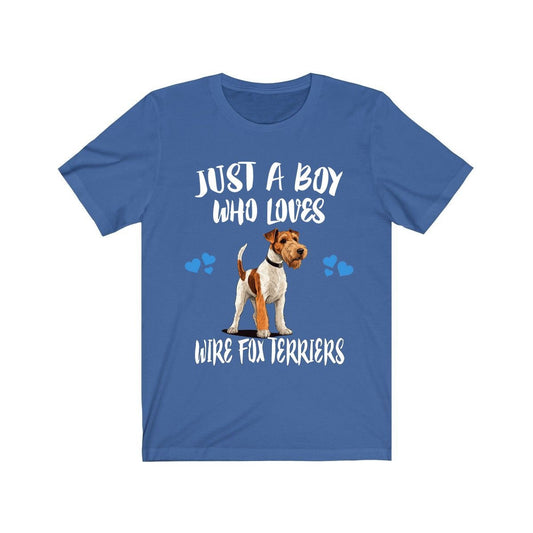 Just A Boy Who Loves Wire Fox Terriers Dogs Shirt - Wire Fox Terrier print design