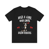 Just A Girl Who Loves Boston Terriers Shirt, Dog Lover Shirt, Boston Terrier Dog, Animal Toddler Infant Kids Gift T-Shirt Image 2