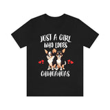 Just A Girl Who Loves Chihuahuas Shirt, Dog Lover Shirt, Chihuahua Dog, Animal Toddler Infant Kids Gift T-Shirt Image 1