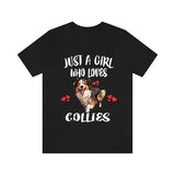 Just A Girl Who Loves Collies Shirt, Dog Lover Shirt, Collie Dog, Animal Toddler Infant Kids Gift T-Shirt Image 1