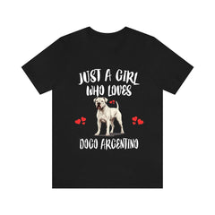 Just A Girl Who Loves Dogo Argentino Dogs Shirt - Dogo Argentino print design