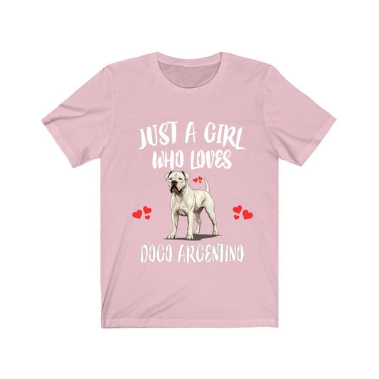 Just A Girl Who Loves Dogo Argentino Dogs Shirt - Dogo Argentino print design