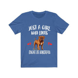 Just A Girl Who Loves Dogue de Bordeaux Shirt, Dog Lover Shirt, Dogue de Bordeaux Dog, Animal Toddler Infant Kids Gift T-Shirt Image 3