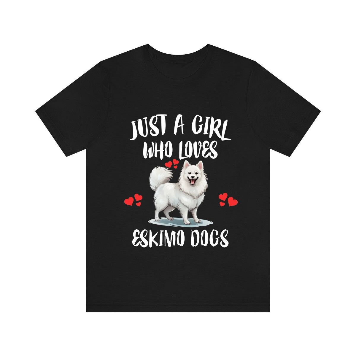Just A Girl Who Loves Eskimo Dogs Shirt, Dog Lover Shirt, Eskimo Dog, Animal Toddler Infant Kids Gift T-Shirt Image 1