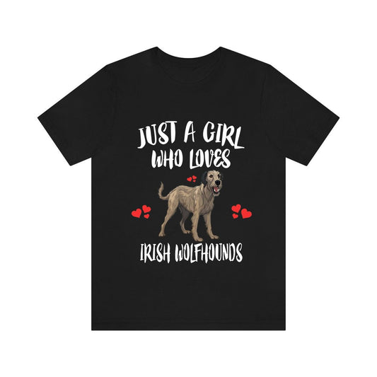 Just A Girl Who Loves Irish Wolfhounds Shirt - Irish Wolfhound print design