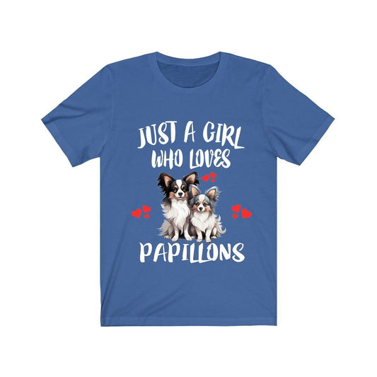 Just A Girl Who Loves Papillons Dogs Shirt - Papillon print design
