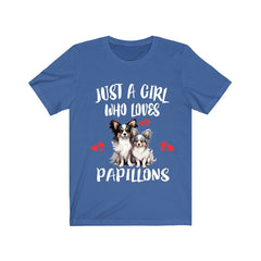 Just A Girl Who Loves Papillons Dogs Shirt - Papillon print design