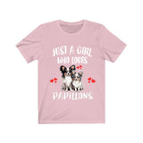 Just A Girl Who Loves Papillons Dogs Shirt, Dog Lover Shirt, Papillon Dog, Animal Toddler Infant Kids Gift T-Shirt Image 4