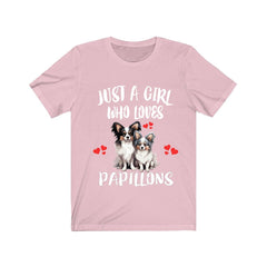 Just A Girl Who Loves Papillons Dogs Shirt - Papillon print design