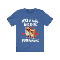 Just A Girl Who Loves Pomeranians Dogs Shirt - pomeranian print design