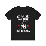 Just A Girl Who Loves Rat Terriers Dogs Shirt, Dog Lover Shirt, Rat Terrier Dog, Animal Toddler Infant Kids Gift T-Shirt Image 1