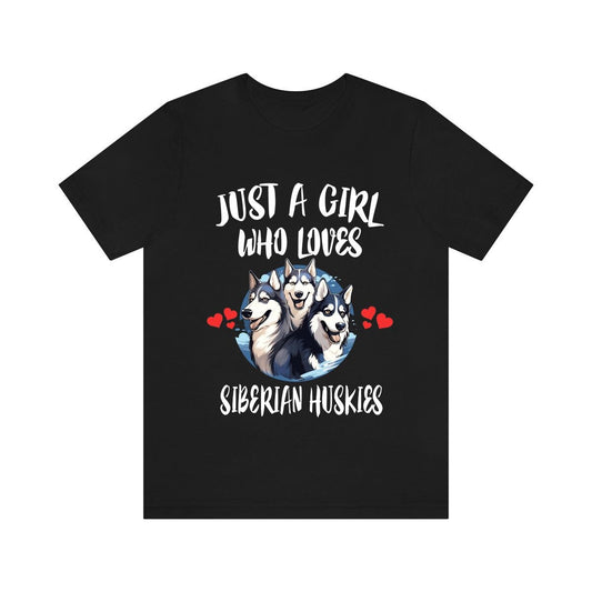 Just A Girl Who Loves Siberian Huskies Shirt - Siberian Husky print design