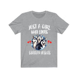 Just A Girl Who Loves Siberian Huskies Dogs Shirt, Dog Lover Shirt, Siberian Husky Dog, Animal Toddler Infant Kids Gift T-Shirt Image 4