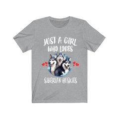 Just A Girl Who Loves Siberian Huskies Shirt - Siberian Husky print design