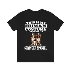 This Is My Human Costume I'm Really A Springer Spaniel Shirt - Springer print design