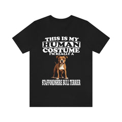 This Is My Human Costume I'm Really A Staffordshire Bull Terrier Shirt - Staffy print