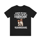 This Is My Human Costume I'm Really A Welsh Springer Spaniels Shirt, Dog Lover Shirt, Welsh Springer Spaniel Dog, Animal Kids T-Shirt Image 1