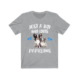 Just A Boy Who Loves Papillons Dogs Shirt, Dog Lover Shirt, Papillon Dog, Animal Toddler Infant Kids Gift T-Shirt Image 3