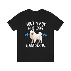 Just A Boy Who Loves Samoyeds Dogs Shirt - Samoyed print design