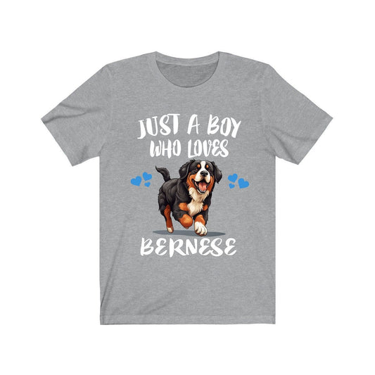 Just A Boy Who Loves Bernese Mountain Dogs Shirt - Bernese print design