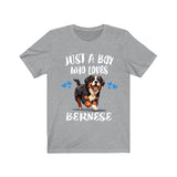 Just A Boy Who Loves Bernese Shirt, Dog Lover Shirt, Bernese Dog, Animal Toddler Infant Kids Gift T-Shirt Image 1