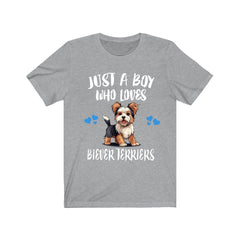 Just A Boy Who Loves Biewer Terriers Shirt - Biewer Terrier print design