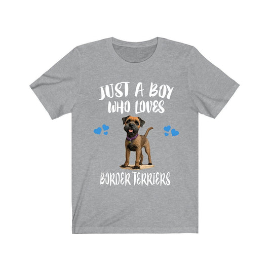Just A Boy Who Loves Border Terriers Shirt - Border Terrier print design