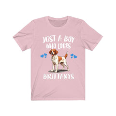 Just A Boy Who Loves Brittany Spaniels Shirt - Brittany Spaniel print design