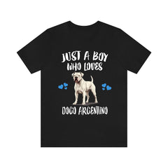 Just A Boy Who Loves Dogo Argentino Dogs Shirt - Dogo Argentino print design