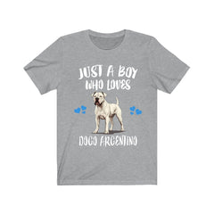 Just A Boy Who Loves Dogo Argentino Dogs Shirt - Dogo Argentino print design