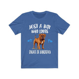 Just A Boy Who Loves Dogue de Bordeaux Shirt, Dog Lover Shirt, Dogue de Bordeaux Dog, Animal Toddler Infant Kids Gift T-Shirt Image 2