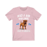 Just A Boy Who Loves Dogue de Bordeaux Shirt, Dog Lover Shirt, Dogue de Bordeaux Dog, Animal Toddler Infant Kids Gift T-Shirt Image 3