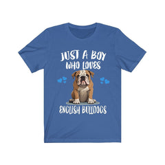 Just A Boy Who Loves English Bulldogs Shirt - English Bulldog print design