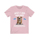 Just A Boy Who Loves English Bulldogs Shirt, Dog Lover Shirt, English Bulldog Dog, Animal Toddler Infant Kids Gift T-Shirt Image 4