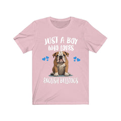 Just A Boy Who Loves English Bulldogs Shirt - English Bulldog print design