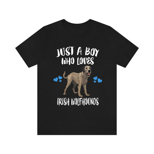 Just A Boy Who Loves Irish Wolfhounds Dogs Shirt - Irish Wolfhound print design