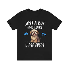 Just A Boy Who Loves Lhasa Apsos Dogs Shirt - Lhasa Apso print design