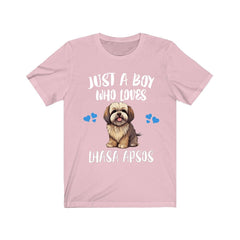 Just A Boy Who Loves Lhasa Apsos Dogs Shirt - Lhasa Apso print design