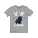 Just A Boy Who Loves Newfoundlands Dogs Shirt, Dog Lover Shirt, Newfoundland Dog, Animal Toddler Infant Kids Gift T-Shirt Image 1