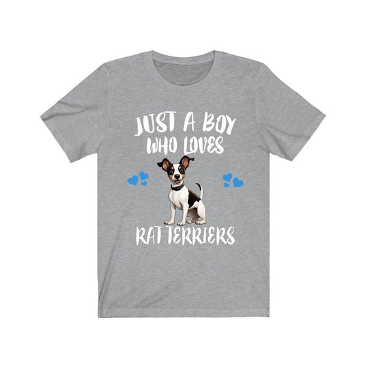 Just A Boy Who Loves Rat Terriers Dogs Shirt - Rat Terrier print design